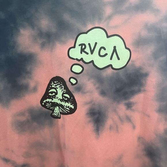 RVCA Pink and Navy Tie-Dye Long Sleeve Shirt - Picture 4 of 6